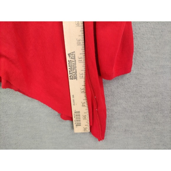 Free People Womens Sweater L Red Oversized Turtleneck V Cut Out Party Holiday - Picture 5 of 10